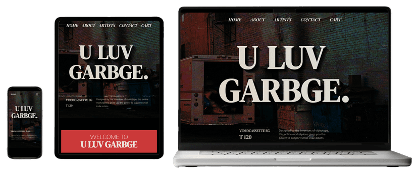 Client Project: U Luv Garbge Digital Art Collective E-commerce Platform