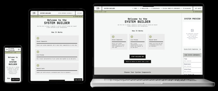 H6 System Builder Web Application Mockup