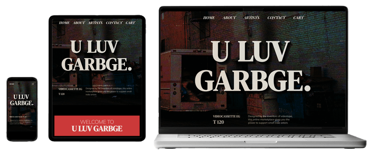 U Luv Garbge E-commerce Platform Mockup